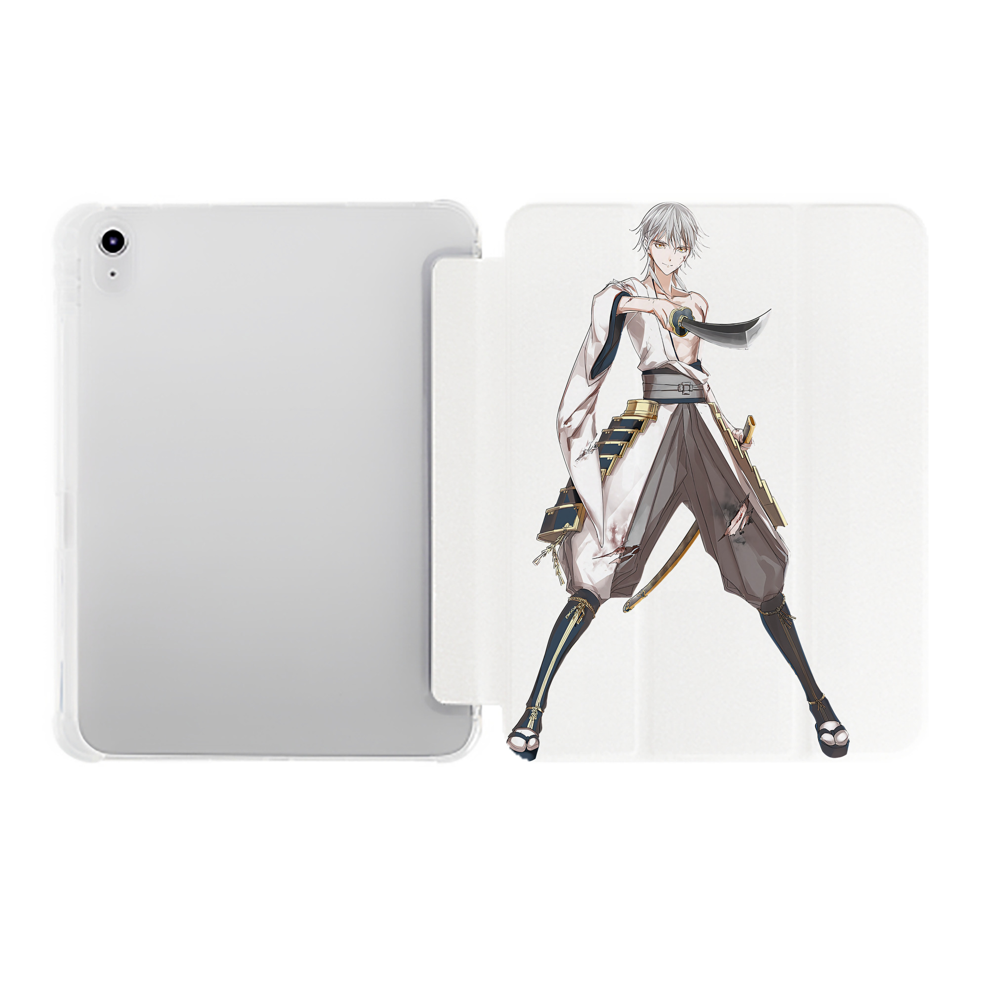 （画像用） 刀剣乱舞 Touken Ranbu IPad ケース ペン収納付き 三つ折りスタンド PUレザー×シリコン 対応機種9.5/10.5/10.9インチ